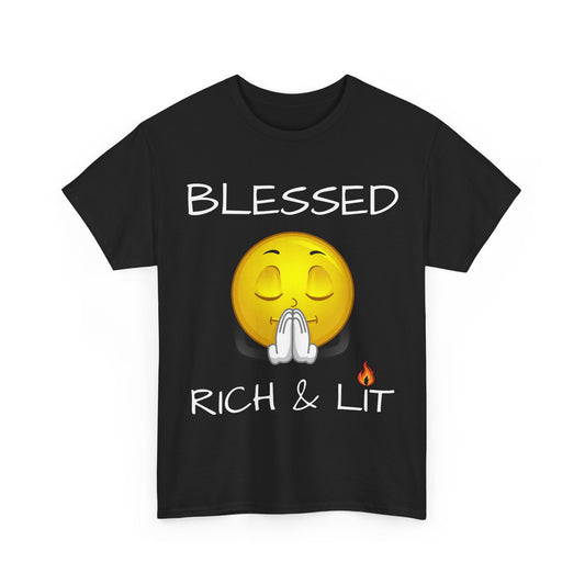 "Blessed Rich & Lit" Cotton Tee